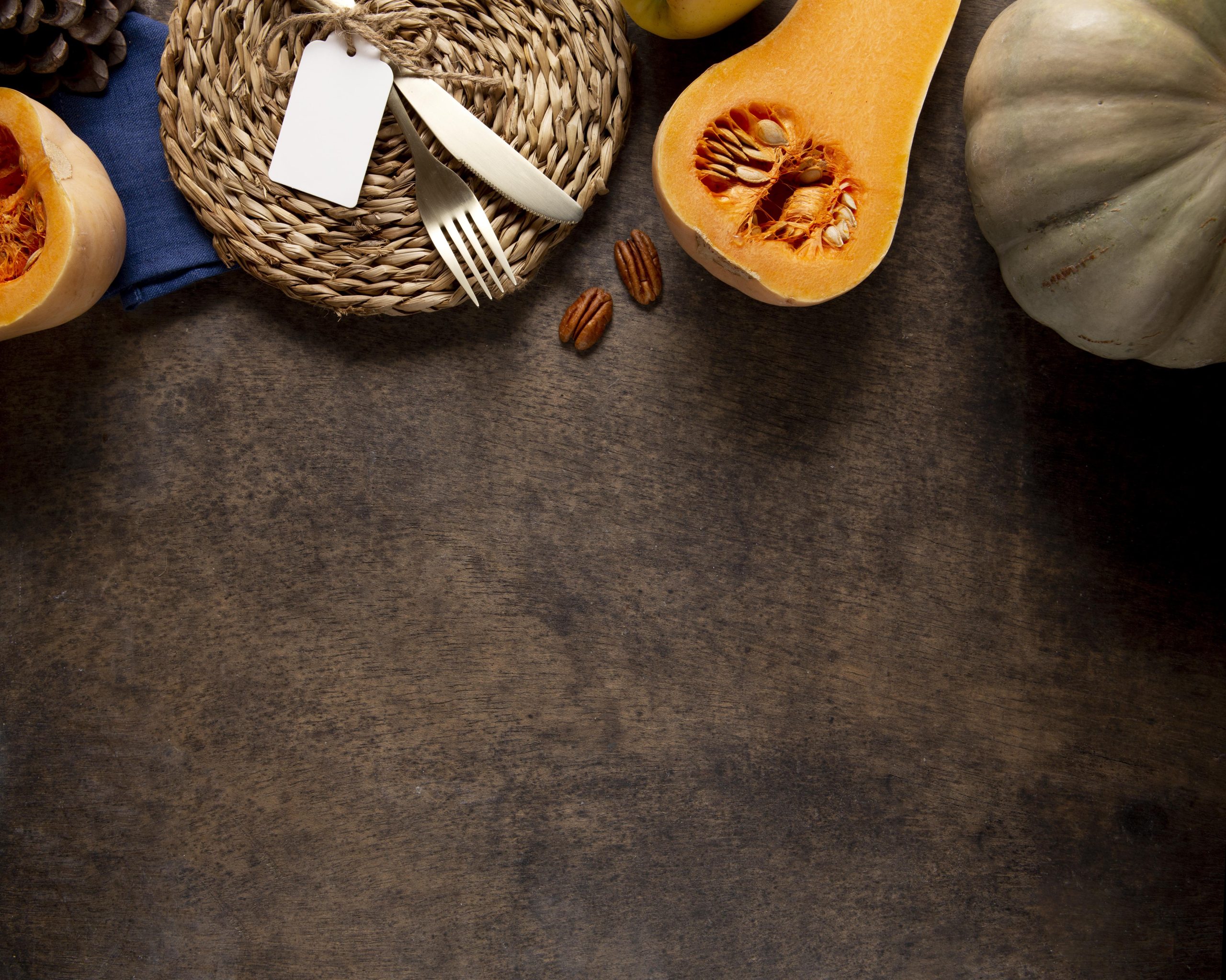 flat lay thanksgiving food border with copy space scaled