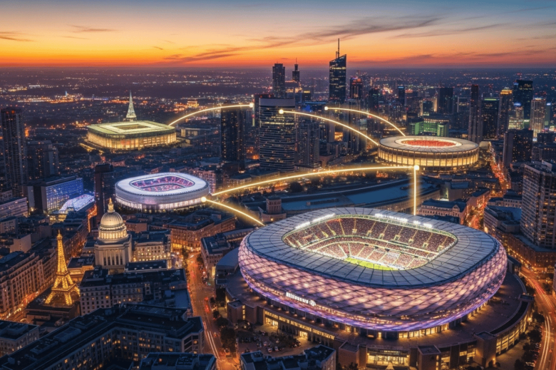 Destinos turísticos para quem ama futebol: Manchester respira o clássico entre United e City, atração imperdível para fãs do esporte.