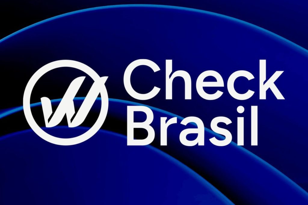 Logo da plataforma Check Brasil sobre fundo azul, representando um serviço digital confiável para consultar placas de veículos de forma rápida e segura.