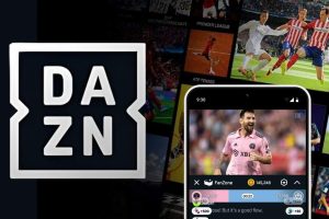 DAZN Grátis: Entenda Como Funciona a Versão Free do Aplicativo 8 Aplicativo DAZN exibido em smartphone com interface de transmissões esportivas, representando o DAZN Grátis como opção para assistir futebol ao vivo e conteúdos esportivos gratuitamente.