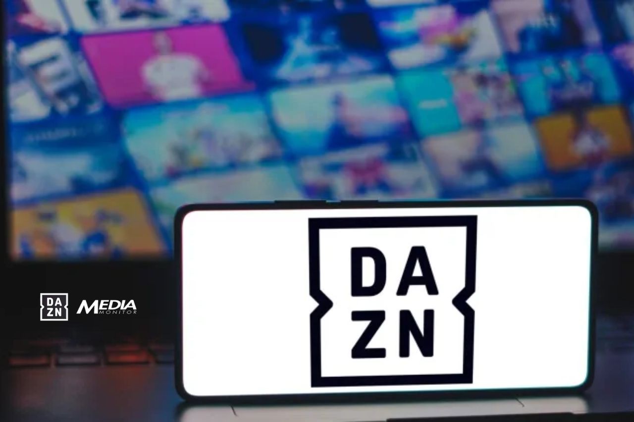 Interface do DAZN exibida em tela com múltiplos conteúdos esportivos, destacando o DAZN grátis como opção para assistir transmissões e programas esportivos online.