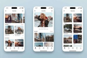 Aplicativos para Salvar Fotos: Veja os Melhores Apps para Backup e Recuperação 8 Interface de aplicativos para salvar fotos exibida em smartphones, mostrando opções de backup automático, organização de imagens e armazenamento seguro na nuvem.